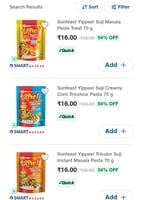 Sunfeast Yippee Suji Masala Pasta Treat