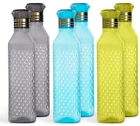HW Kitchen 1L BPA-Free Plastic Water Bottles (Set of 6)