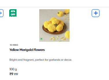 Yellow Marigold Flowers on Swiggy Instamart