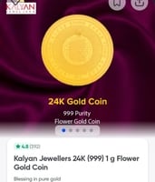 Kalyan Jewellers 1g 24K Gold Coin