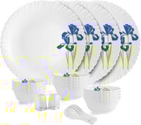 Cello Dazzle Iris 22-Piece Opalware Dinner Set