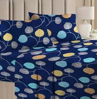EVOKK INDIA 3D Printed Microfiber Single Bedsheet Blue Flower