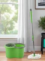 RUBOXA Green Plastic Spin Mop Bucket