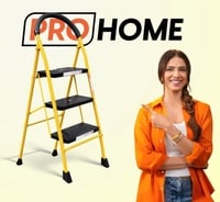 Prohome 3-Step Foldable Steel Ladder