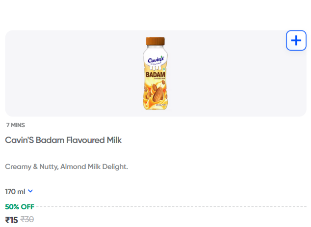 Cavin's Badam Flavoured Milk Bottle