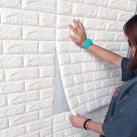 3D Brick Self-Adhesive PE Foam Wallpaper