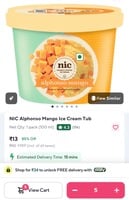 NIC Alphonso Mango Ice Cream Tub