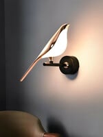 MFD Home Furnishing Gold Toned Bird Wall Lamp