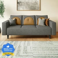 Godrej Interio Windle Fabric 3 Seater Sofa Taupe