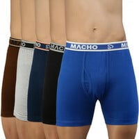 Macho Sporto Men's Solid Trunks Pack of 5