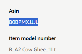 Locating ASIN number on Amazon