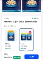 Kohinoor Super Value Basmati Rice 2.5 kg