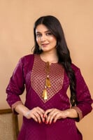 Tibra Attire Women's Embroidered Cotton Blend Straight Kurta