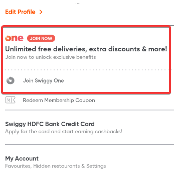 Swiggy One ₹1 Offer Screenshot 1
